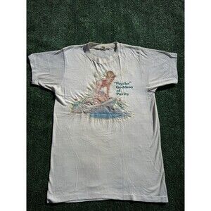 Vintage 60s 70s White Rock Sparkling Water Psyche Goddess Fairy Shirt Size Small